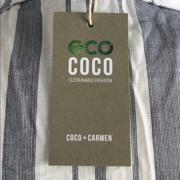 Eco+Carmen striped front tie button down shirt - Picture 8 of 8
